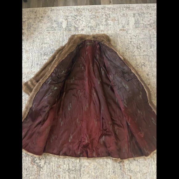 Vintage 1970'S  Full Length Mink Coat Brown L. BAMBERGER & CO Newark Coat - Picture 8 of 12